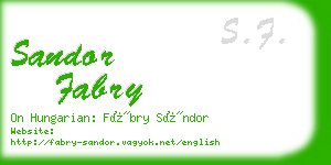 sandor fabry business card